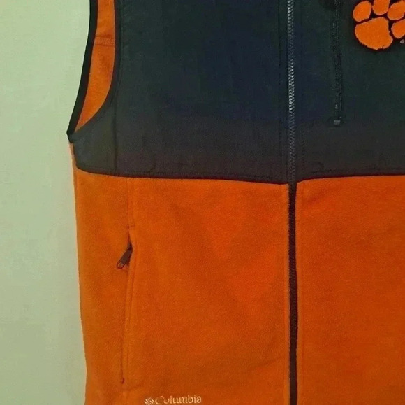 Clemson Tigers Columbia Full Zip Fleece Vest Size Medium - Picture 2 of 10